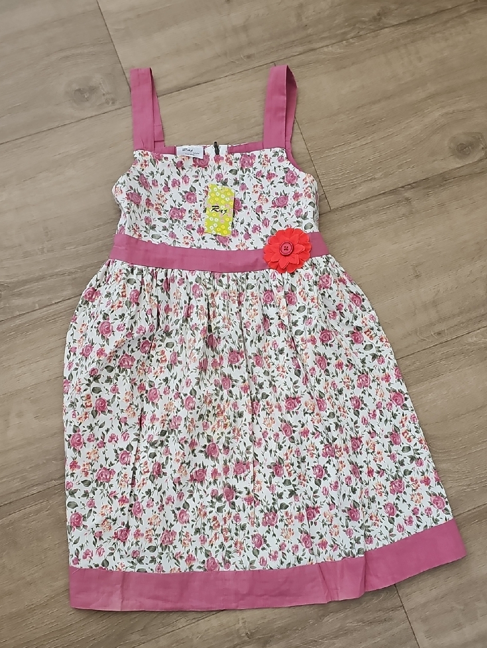 Raj Kids Pink Floral Cotton Sundress Size 6-8 Years